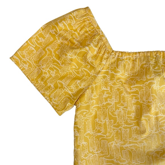 WRANGLER Yellow Blouse with Cowboy Boots Print - Picture 2 of 5